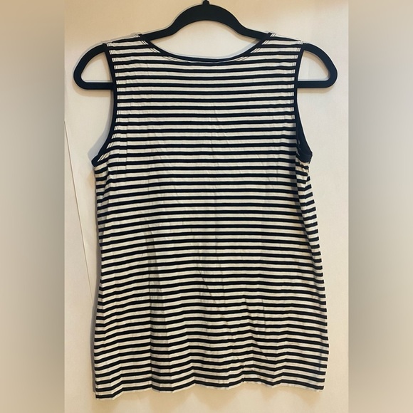 Chico’s Woman’s Black and White Stripe Tank Top Size 0/Small - Picture 2 of 5